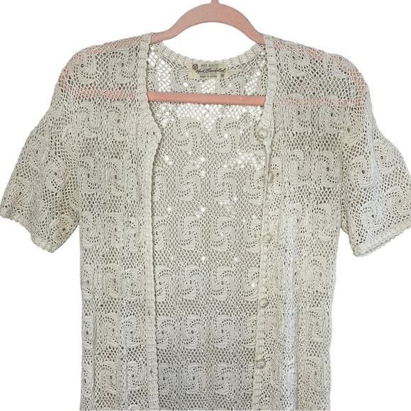 UNBRANDED Hand Knitted Crochet Short-Sleeve Cardigan - Picture 2 of 8